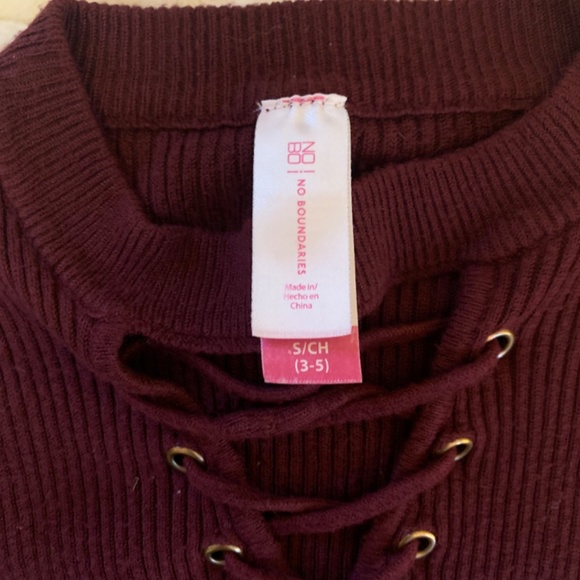Burgundy long sleeve v-neck - Picture 4 of 4